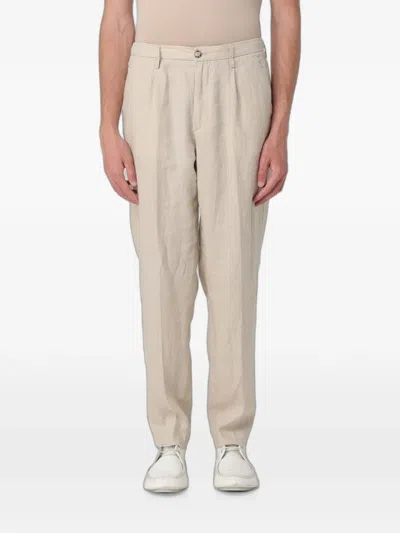 Re-hash Pleat-detail Linen Trousers In Neutral