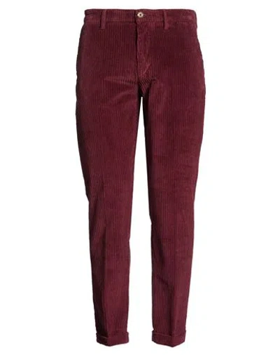Re-hash Re_hash Man Pants Burgundy Size 38 Cotton, Elastane In Red