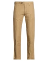 Re-hash Re_hash Man Pants Camel Size 30 Cotton, Linen, Elastane In Neutral