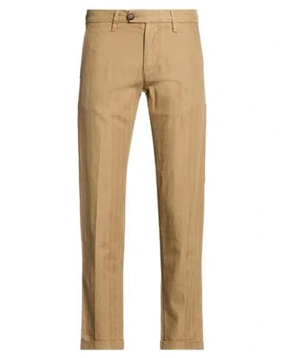 Re-hash Re_hash Man Pants Camel Size 30 Cotton, Linen, Elastane In Neutral