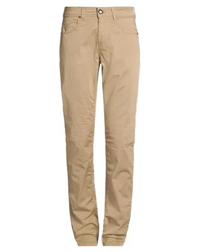 Re-hash Re_hash Man Pants Camel Size 31 Cotton, Elastane In Brown