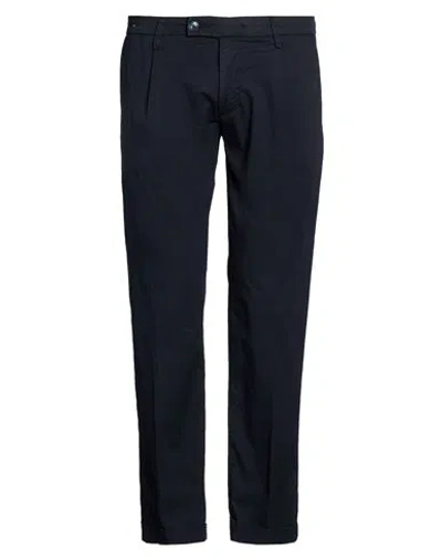 Re-hash Re_hash Man Pants Midnight Blue Size 35 Cotton, Elastane In Animal Print