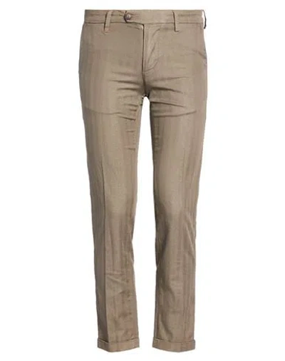 Re-hash Re_hash Man Pants Taupe Size 30 Cotton, Linen, Elastane In Gray
