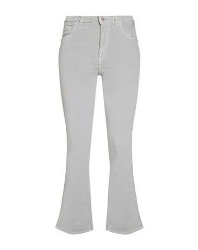 Re-hash Re_hash Woman Pants Light Grey Size 29 Cotton, Recycled Lyocell, Polyester, Elastane In Multi