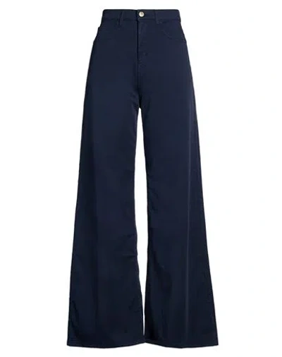 Re-hash Re_hash Woman Pants Navy Size 30 Cotton, Elastane In Blue