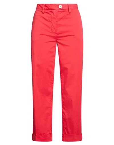 Re-hash Re_hash Woman Pants Red Size 27 Cotton, Elastane