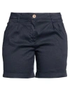 Re-hash Re_hash Woman Shorts & Bermuda Shorts Navy Size 30 Linen, Cotton, Elastane