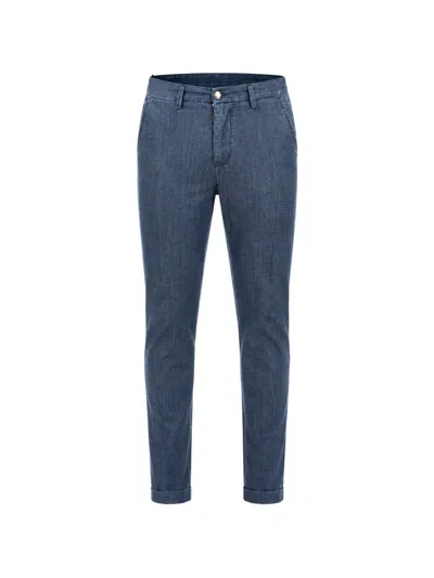 Re-hash Slim-fit Turn-up Jeans In Blue