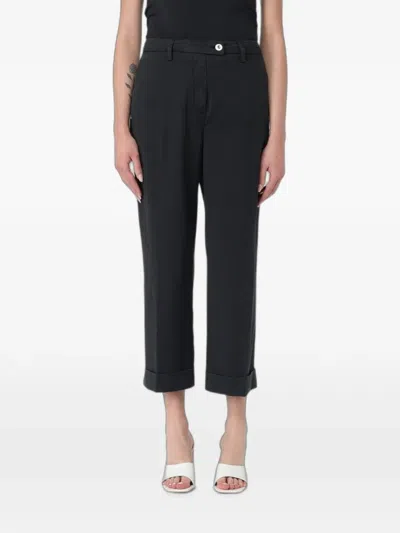 Re-hash Turn-up Croped Trousers In Gray