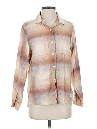 Pre-owned Rei Co Op 3/4 Sleeve Button Down Shirt In Tan