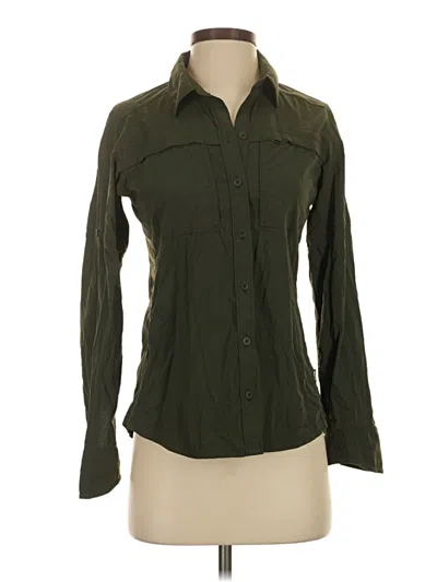 Pre-owned Rei Co Op Long Sleeve Blouse In Green