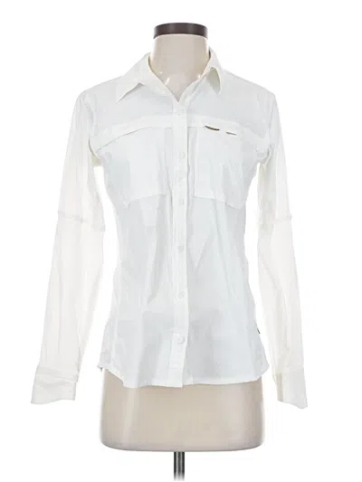 Pre-owned Rei Co Op Long Sleeve Blouse In White