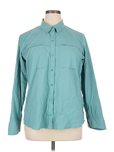 Pre-owned Rei Co Op Long Sleeve Button Down Shirt In Blue