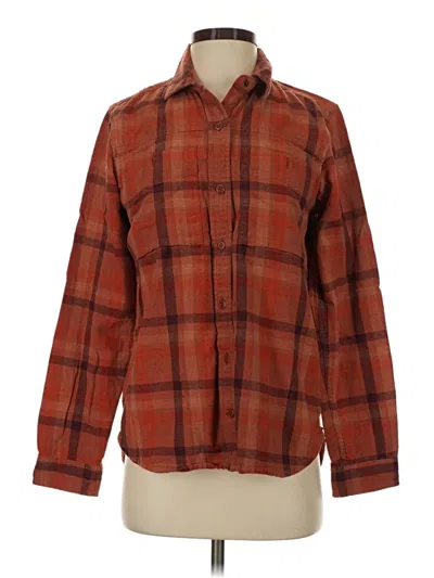 Pre-owned Rei Co Op Long Sleeve Button Down Shirt In Brown