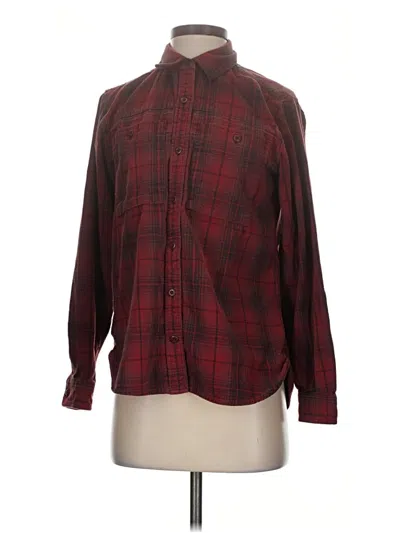 Pre-owned Rei Co Op Long Sleeve Button Down Shirt In Burgundy