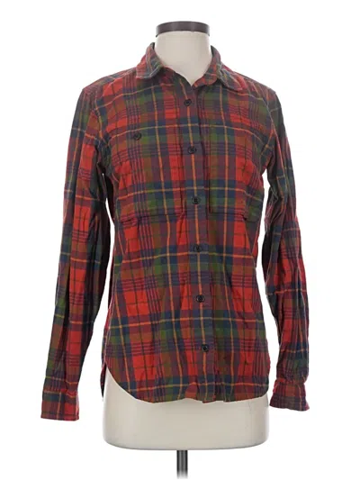 Pre-owned Rei Co Op Long Sleeve Button Down Shirt In Red