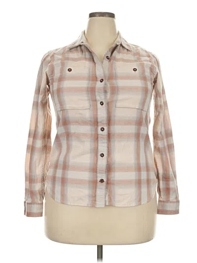 Pre-owned Rei Co Op Long Sleeve Button Down Shirt In Tan