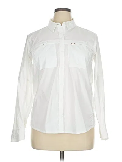 Pre-owned Rei Co Op Long Sleeve Button Down Shirt In White