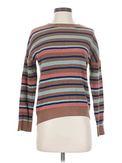 Pre-owned Rei Co Op Long Sleeve Top Brown Boatneck Tops