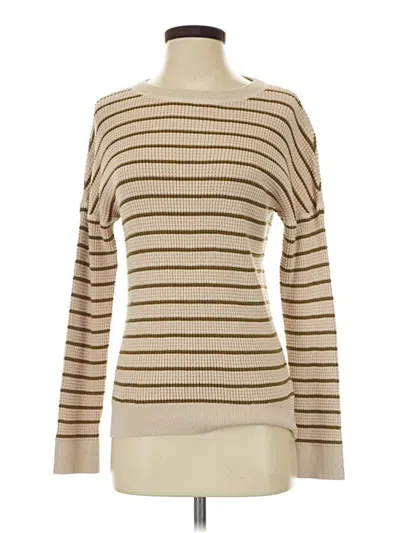 Pre-owned Rei Co Op Long Sleeve Top Tan Boatneck Tops