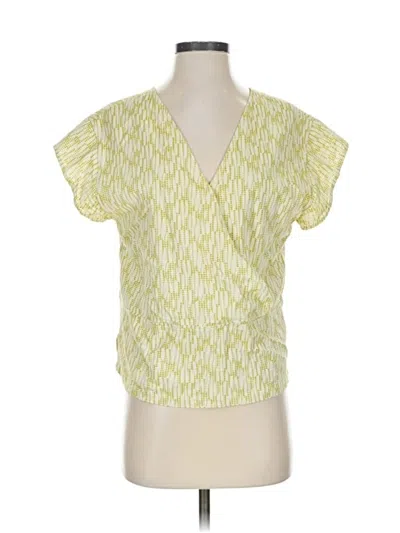 Pre-owned Rei Co Op Short Sleeve Blouse In Yellow