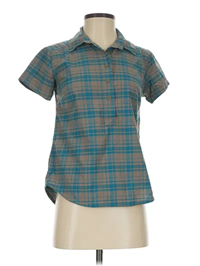 Pre-owned Rei Co Op Short Sleeve Button Down Shirt In Blue