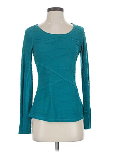 Pre-owned Rei Long Sleeve Top Teal Scoop Neck Tops