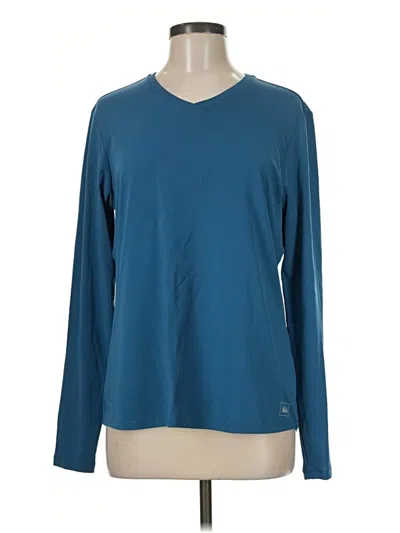 Pre-owned Rei Long Sleeve Top Teal V-neck Tops