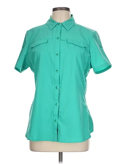 Pre-owned Rei Short Sleeve Blouse In Blue