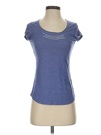 Pre-owned Rei Short Sleeve Top Blue Scoop Neck Tops