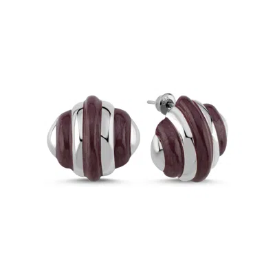 Reian Jewellery Women's Purple / Silver Shell Earings Purple In Multi