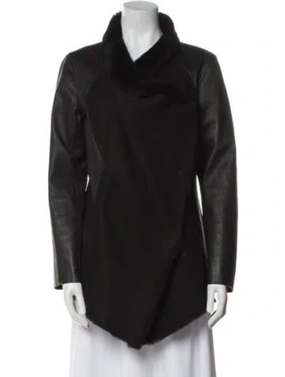 Pre-owned Reich Furs Leather Fur Jacket In Black