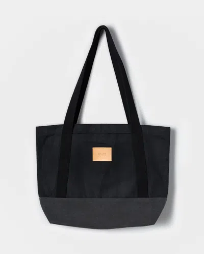 Reid Canvas Tote Bag In Grey/black
