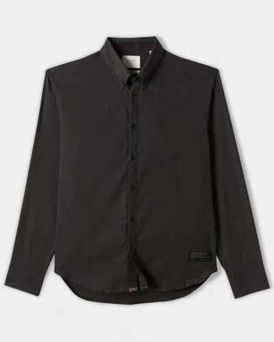 Reid Cotton Cashmere Twill Shirt In Charcoal