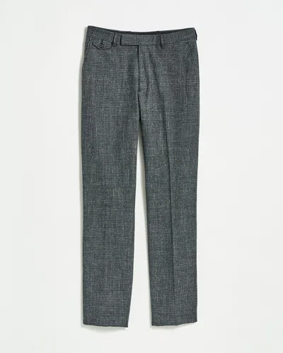 Reid Flat Front Trouser In Charcoal Check