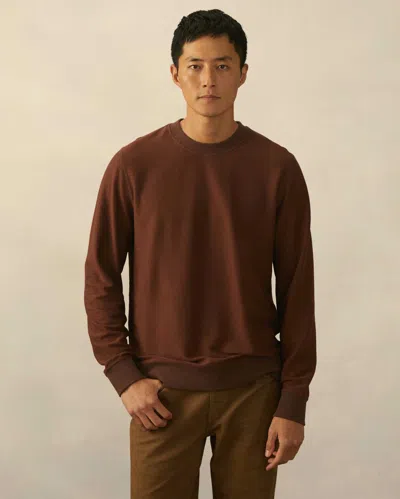 Reid Herringbone Terry Crew In Light Grey