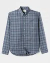Reid Offset Pocket Shirt In Grey/blue