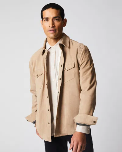 Reid Savoy Suede Workshirt In Light Tan