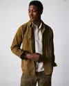 Reid Savoy Suede Workshirt In Olive
