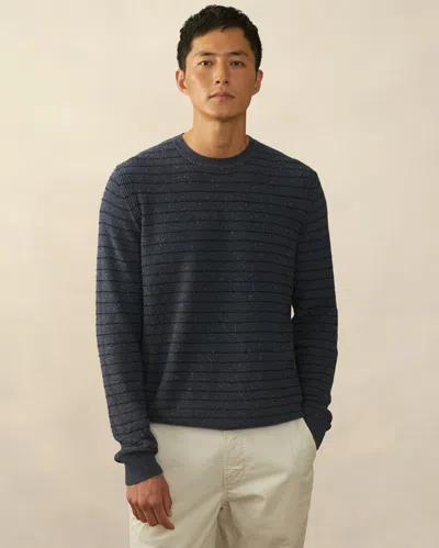 Reid Stripe Pique Crew In Natural/grey