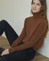 Reid Textured Cashmere Turtleneck In Brown