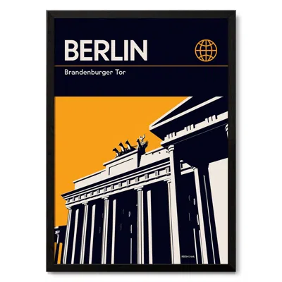 Reign & Hail Berlin Brandenburg Gate Modernist Architectural Travel Poster In Multi