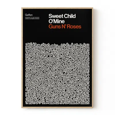 Reign & Hail Black Sweet Child O' Mine - Guns N' Roses - Song Lyric Print - A0