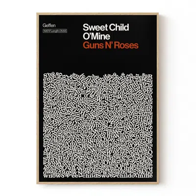 Reign & Hail Black Sweet Child O' Mine - Guns N' Roses - Song Lyric Print - A2