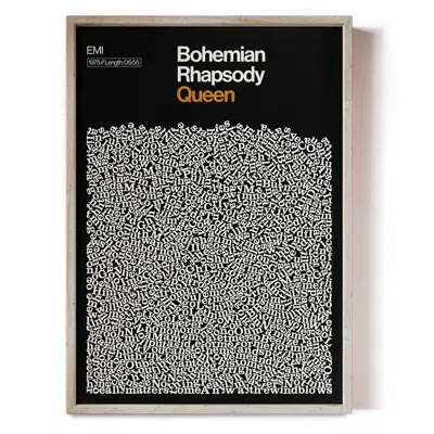 Reign & Hail Bohemian Rhapsody - Song Lyric Print In Black