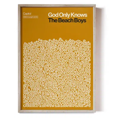 Reign & Hail God Only Knows - Song Lyric Print In Yellow