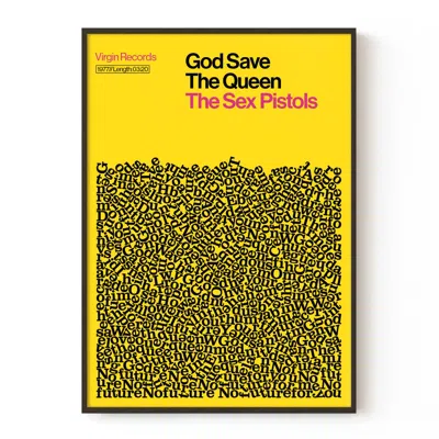 Reign & Hail God Save The Queen - The Sex Pistols - Song Lyric Print - A3 In Multi