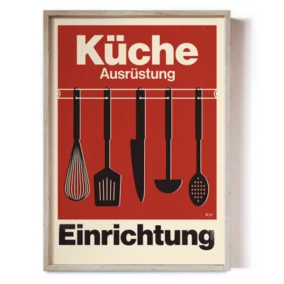 Reign & Hail Küche - Modernist Kitchen Poster In Red