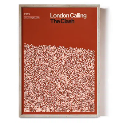 Reign & Hail London Calling - Song Lyric Print In Brown