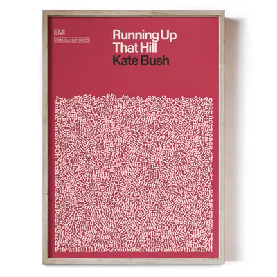 Reign & Hail Orange Running Up That Hill - Kate Bush - Song Lyric Print - A0